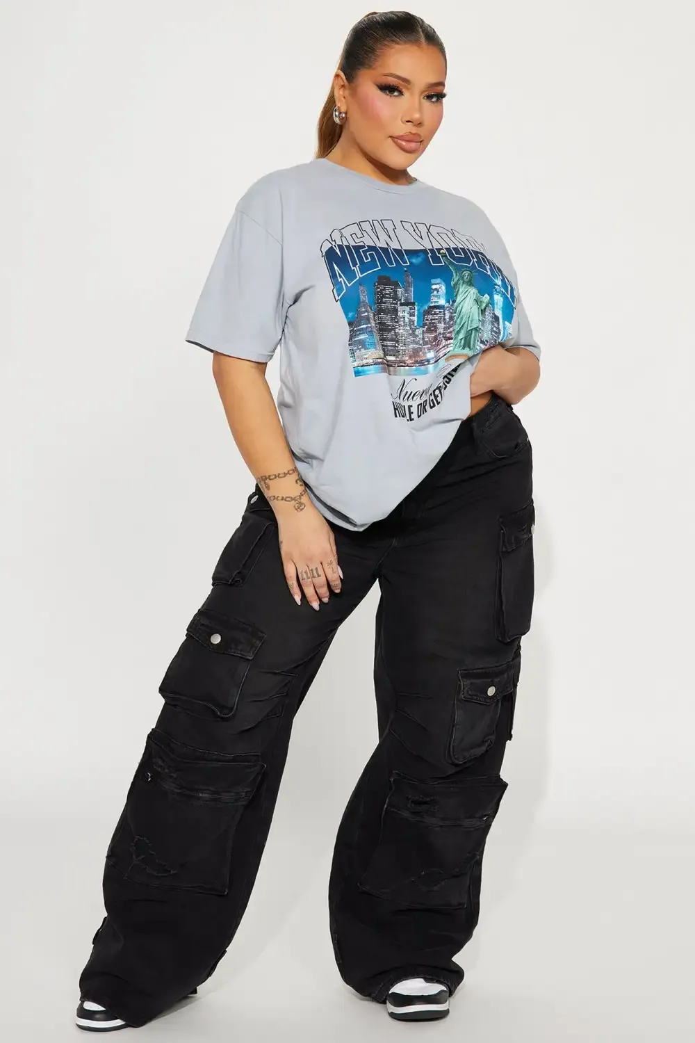 NY Hustle Or Get Hustled Short Sleeve Tee - Grey/combo