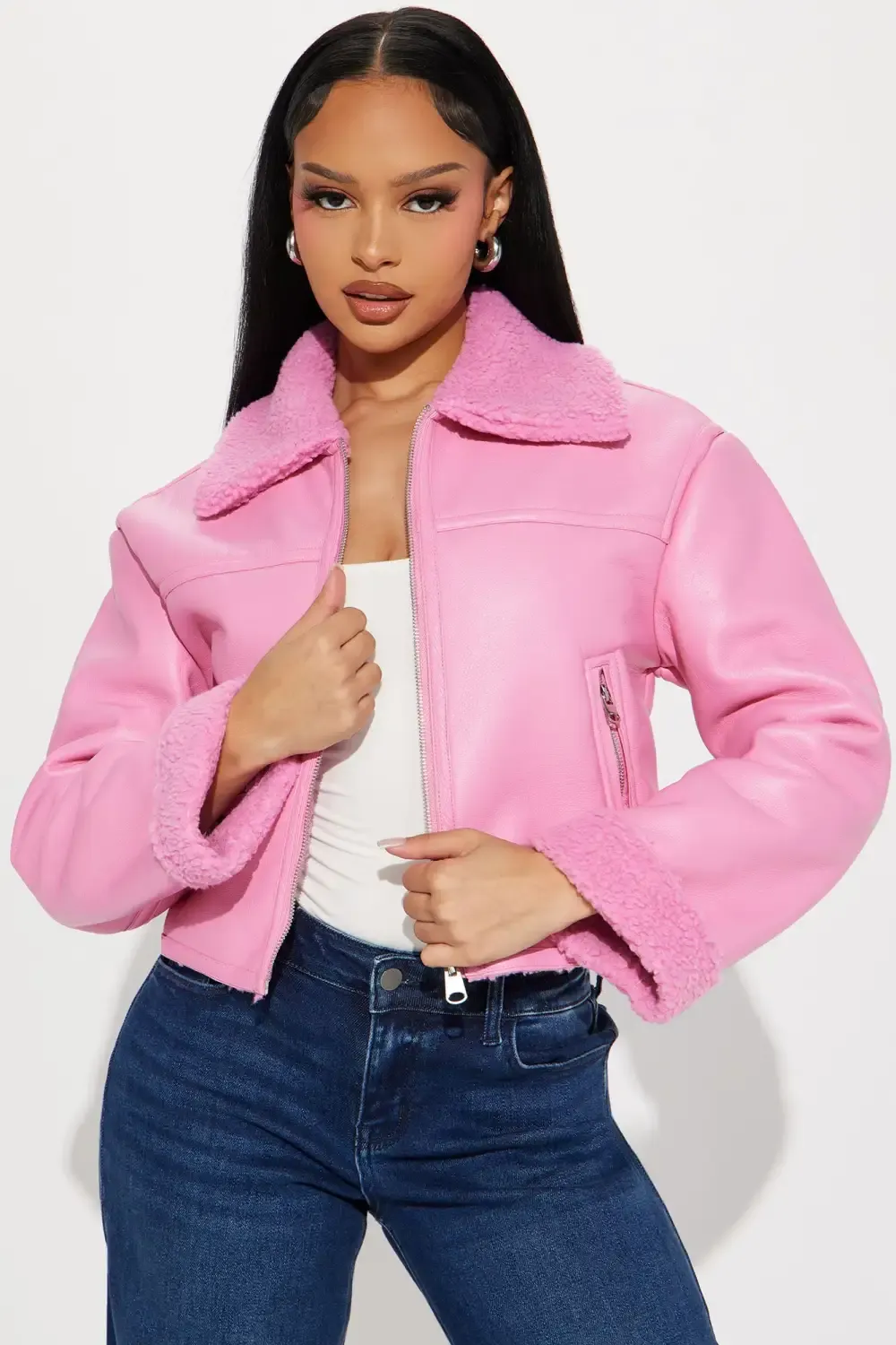 Taking Notes Bomber Jacket - Pink