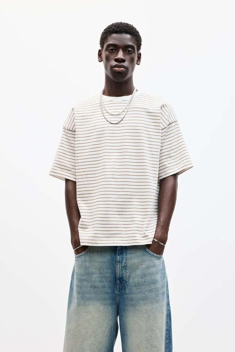 Striped boxy-fit T-shirt