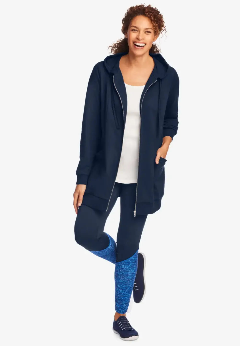 Zip Front Tunic Hoodie Jacket