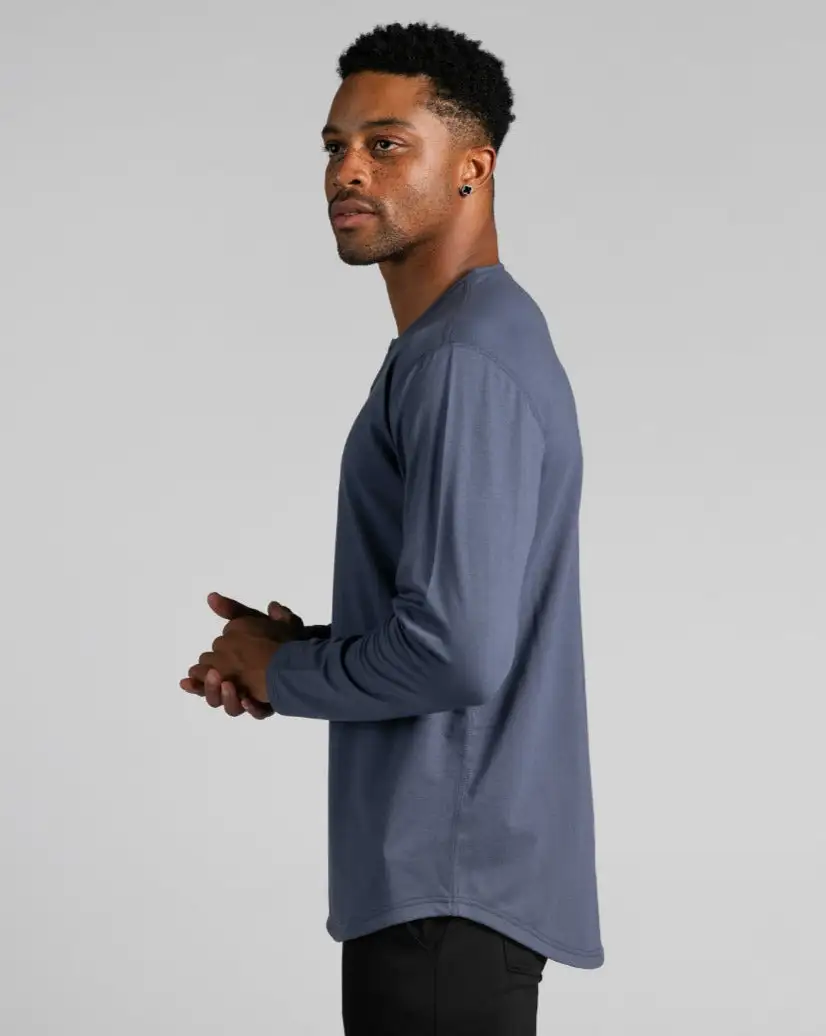 Henley Drop-Cut Long Sleeve: Bylt Signature