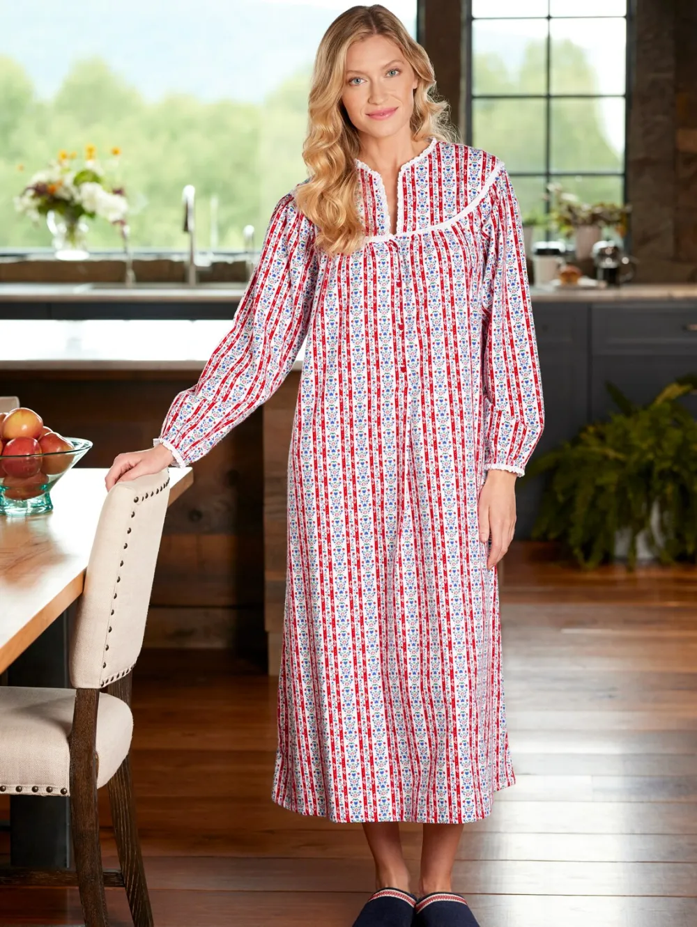 Lanz Tyrolean 50 Inch Flannel Nightgown