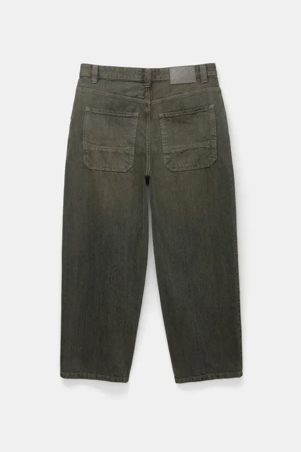 Herringbone print skater jeans