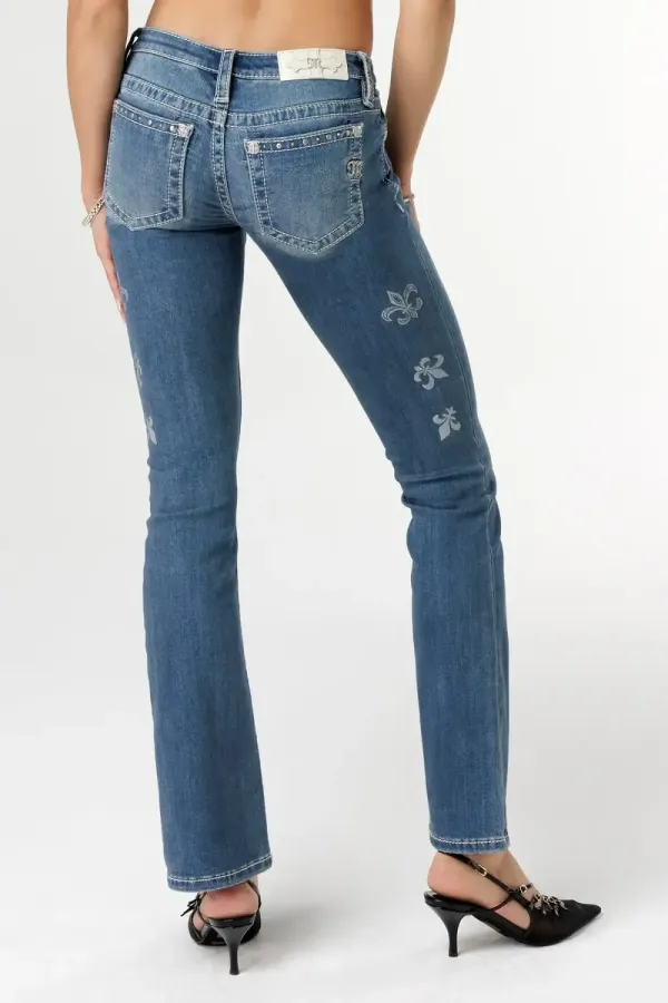 Scattered Fleur Slim Bootcut Jeans