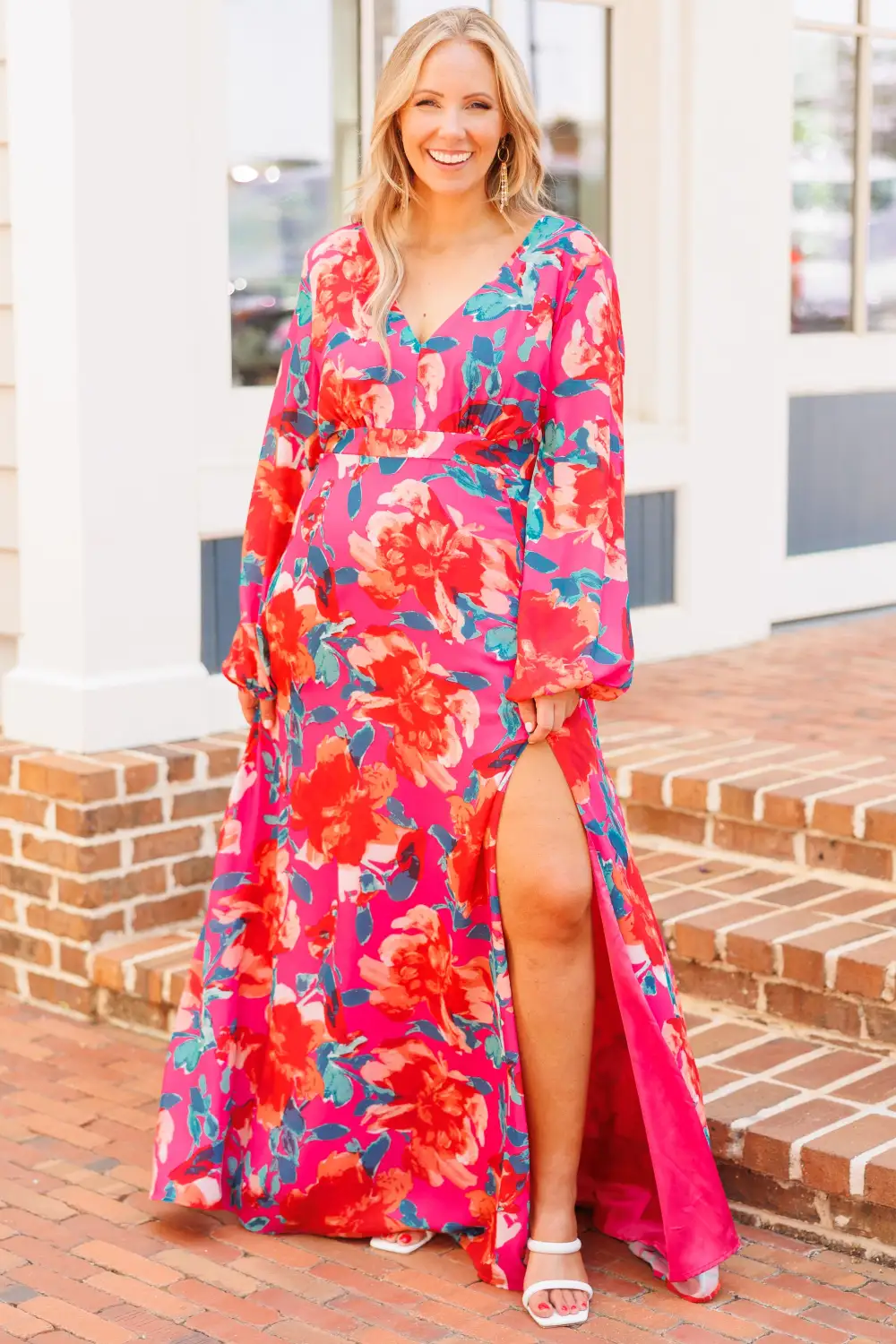 Way Too Complicated Maxi Dress, Fuchsia Multi