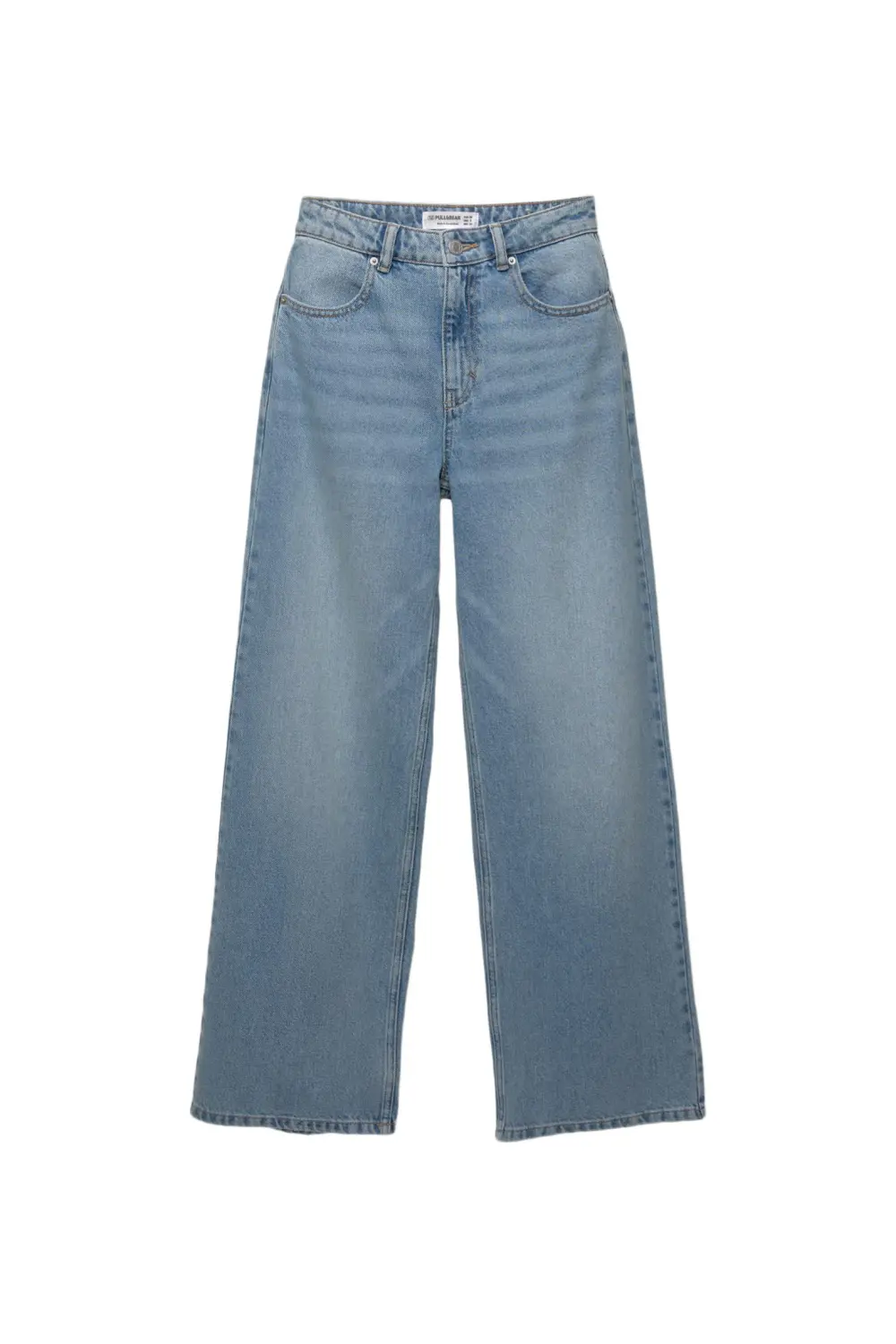 Jeans wide leg tiro alto