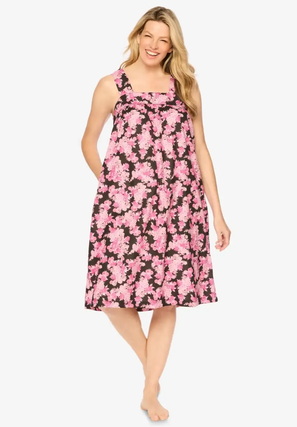 Print Sleeveless Square Neck Lounger