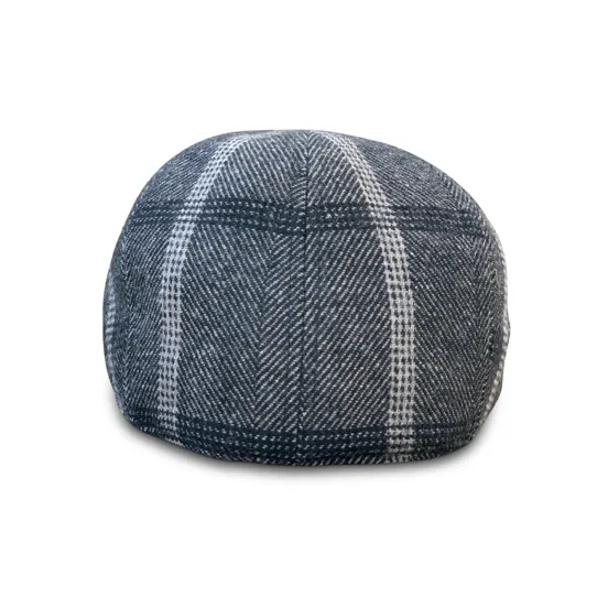 The Black Rose Peaky Boston Scally Cap - Black & Grey Plaid
