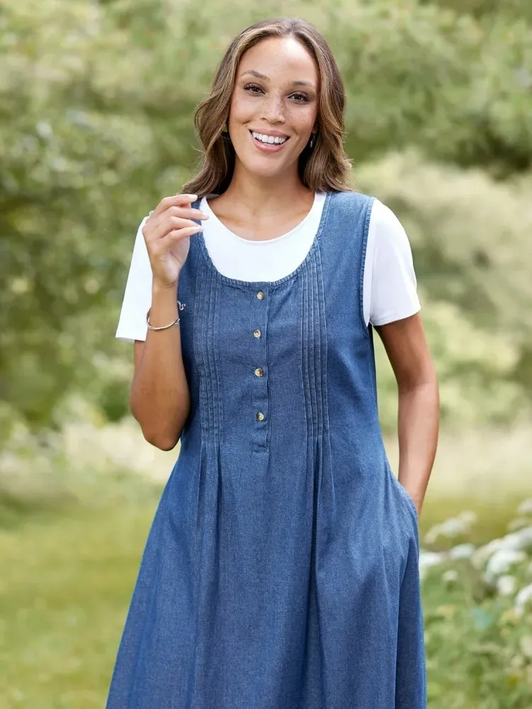 Denim Pintuck Jumper