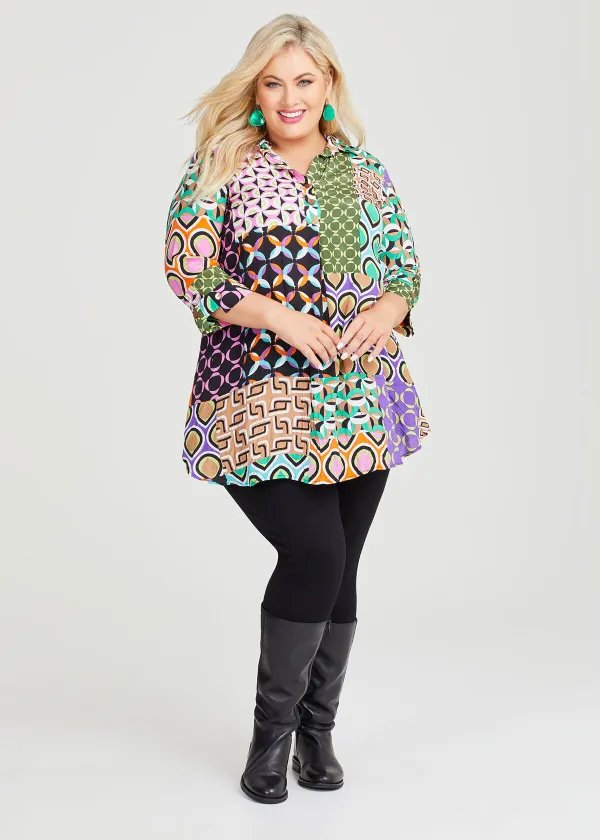 Geo Tile Natural Tunic