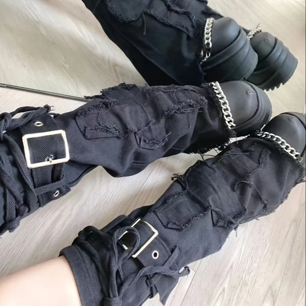 Gothic Cross-Shaped Street-Style Leg Coverings