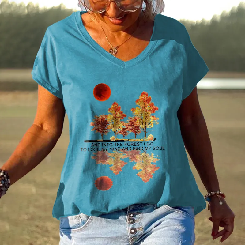 And Into The Forest I Go To Lose My Mind And Find My Soul Printed T-shirt