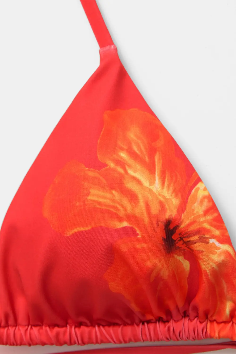 Floral triangle bikini top