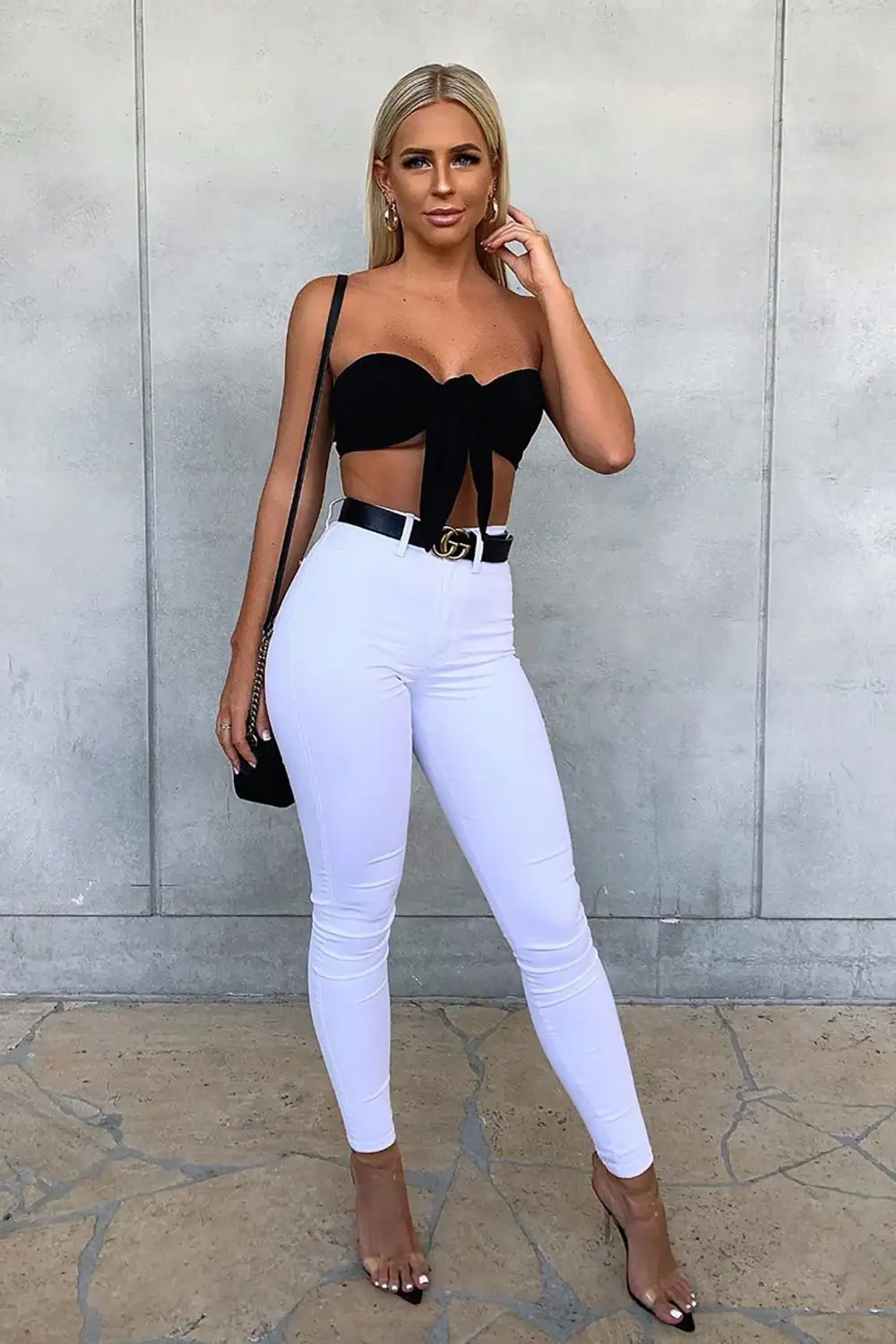 Classic High Waist Skinny Jeans - White