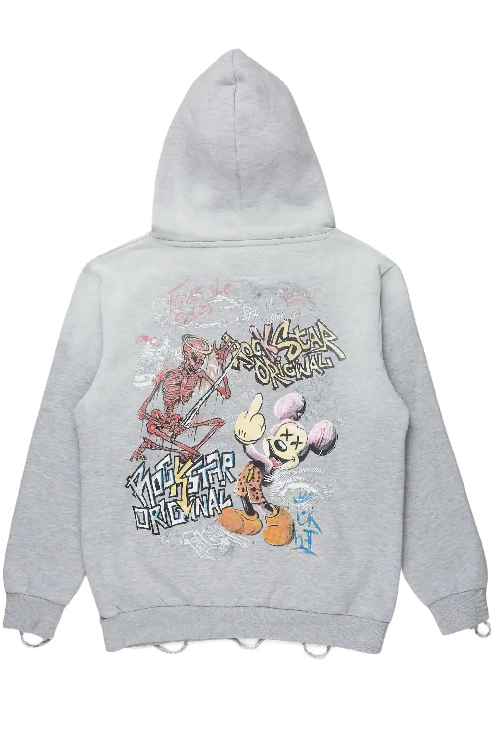 Yooz Heather Grey Graphic Hoodie