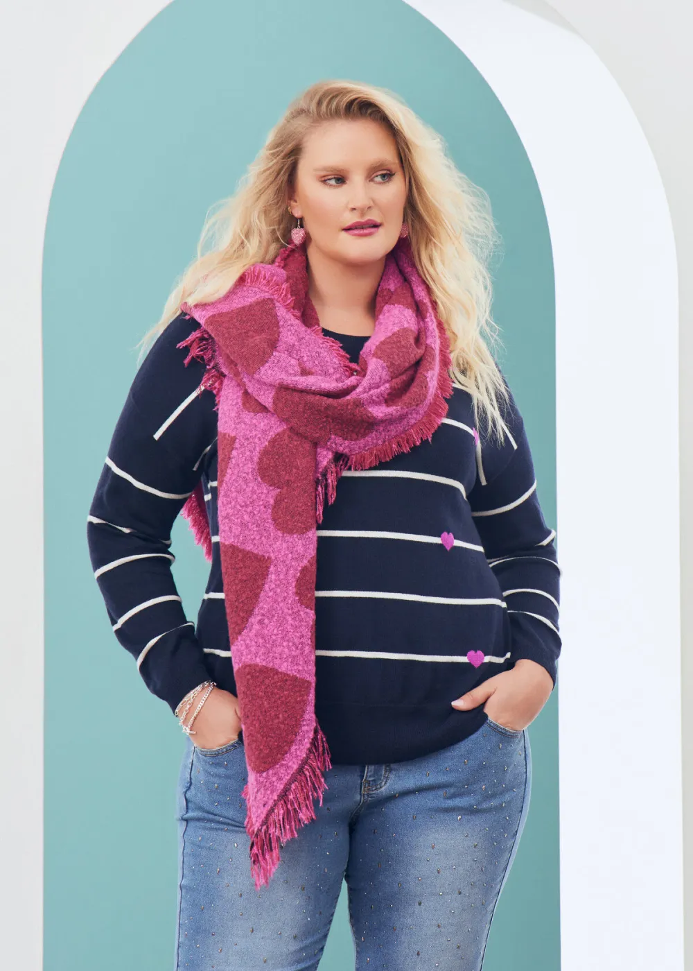 Striped Heart Jumper