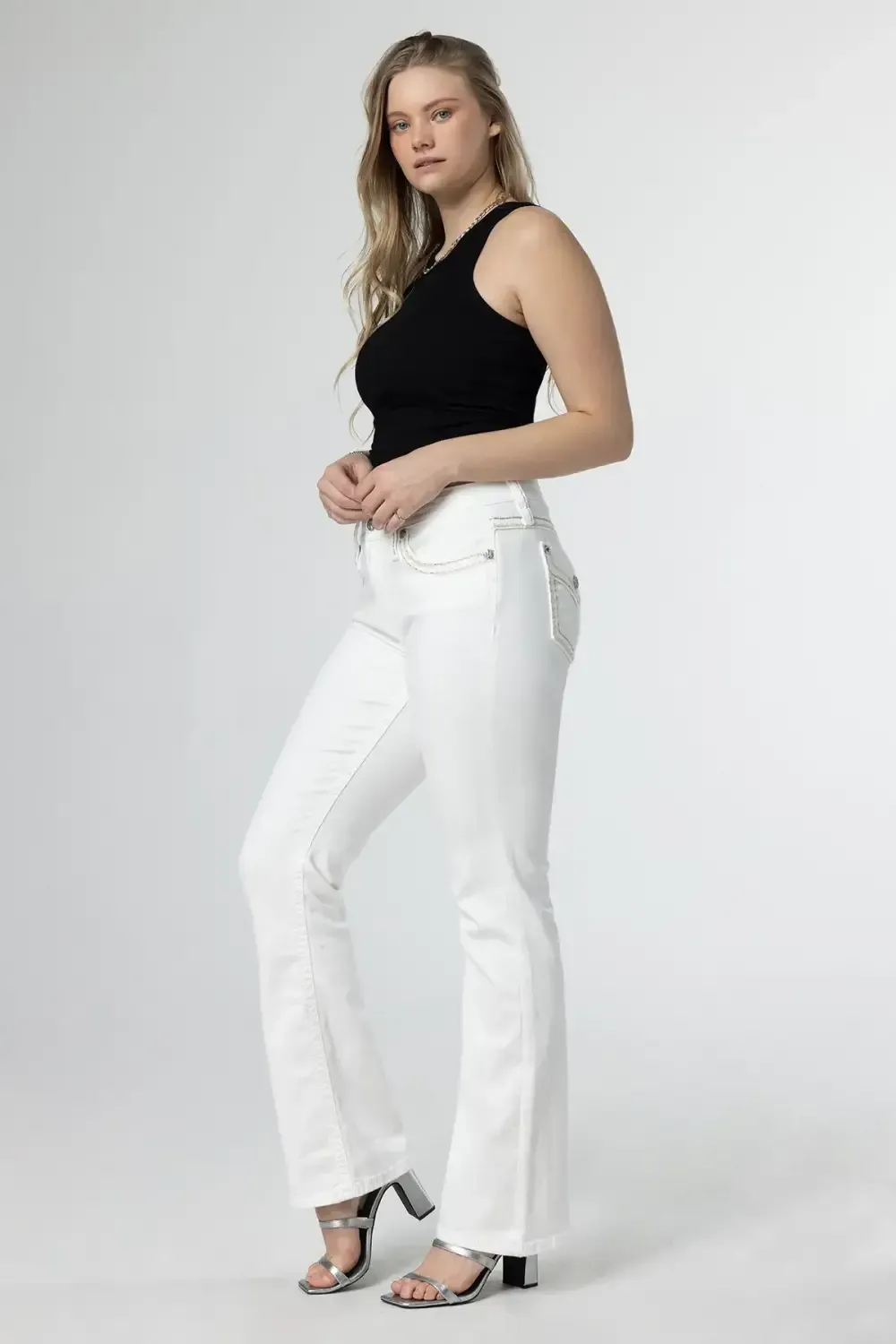 Classic White Bootcut Jeans