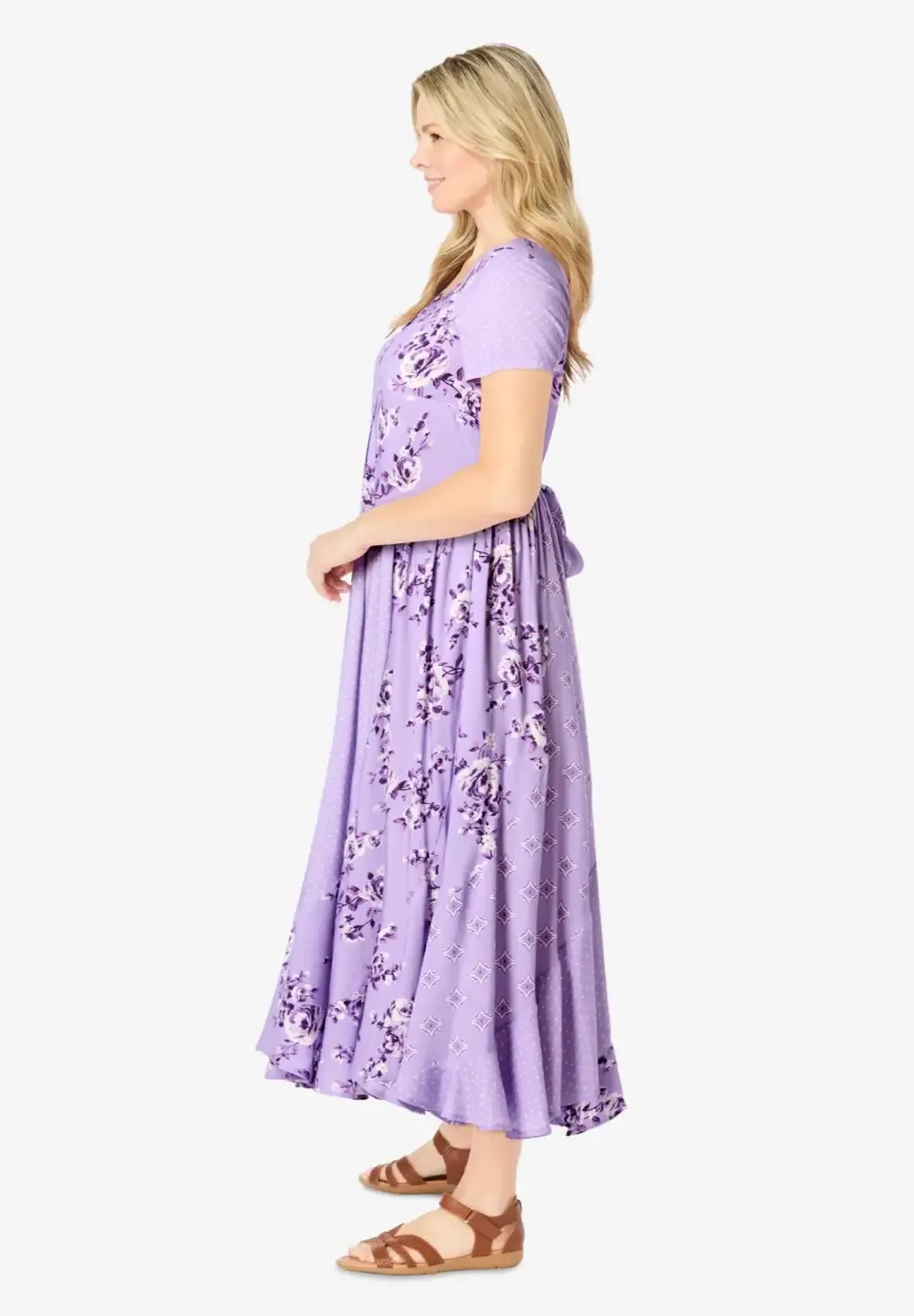 Mixed Print Maxi Dress