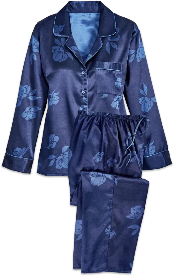 Women's Brushed-Back-Satin Orchid Pajamas