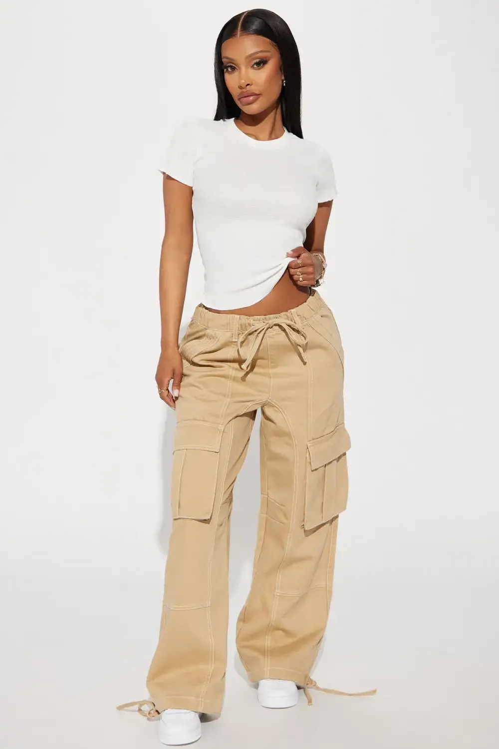 Not For Long Cargo Jeans - Khaki