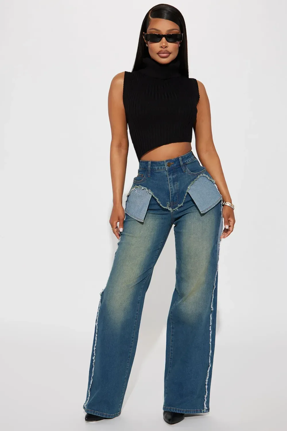 Conflict Of Interest Stretch Straight Leg Jeans - Medium Wash