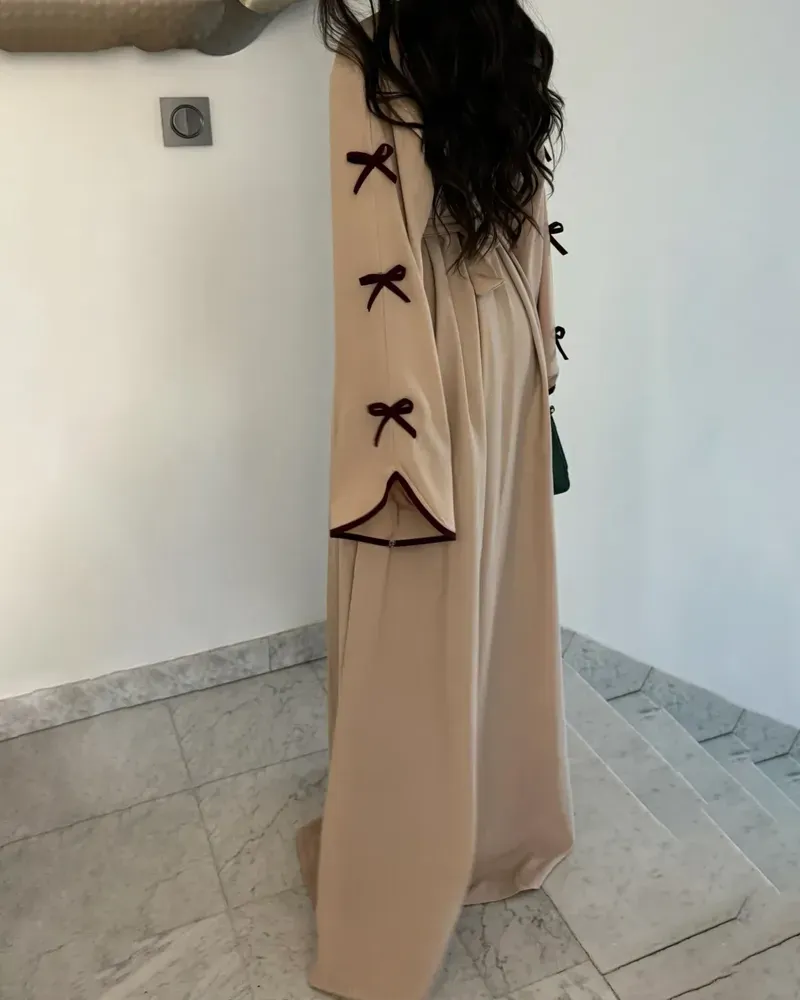 Elegant Bow Cardigan & Dress Two-Piece Set