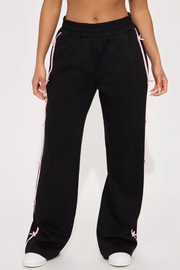 Pretty In Bows Track Pant - Black/combo