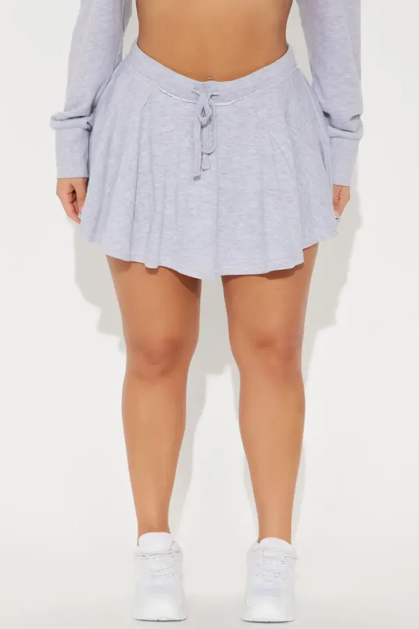 The Washed Skort - Heather Grey
