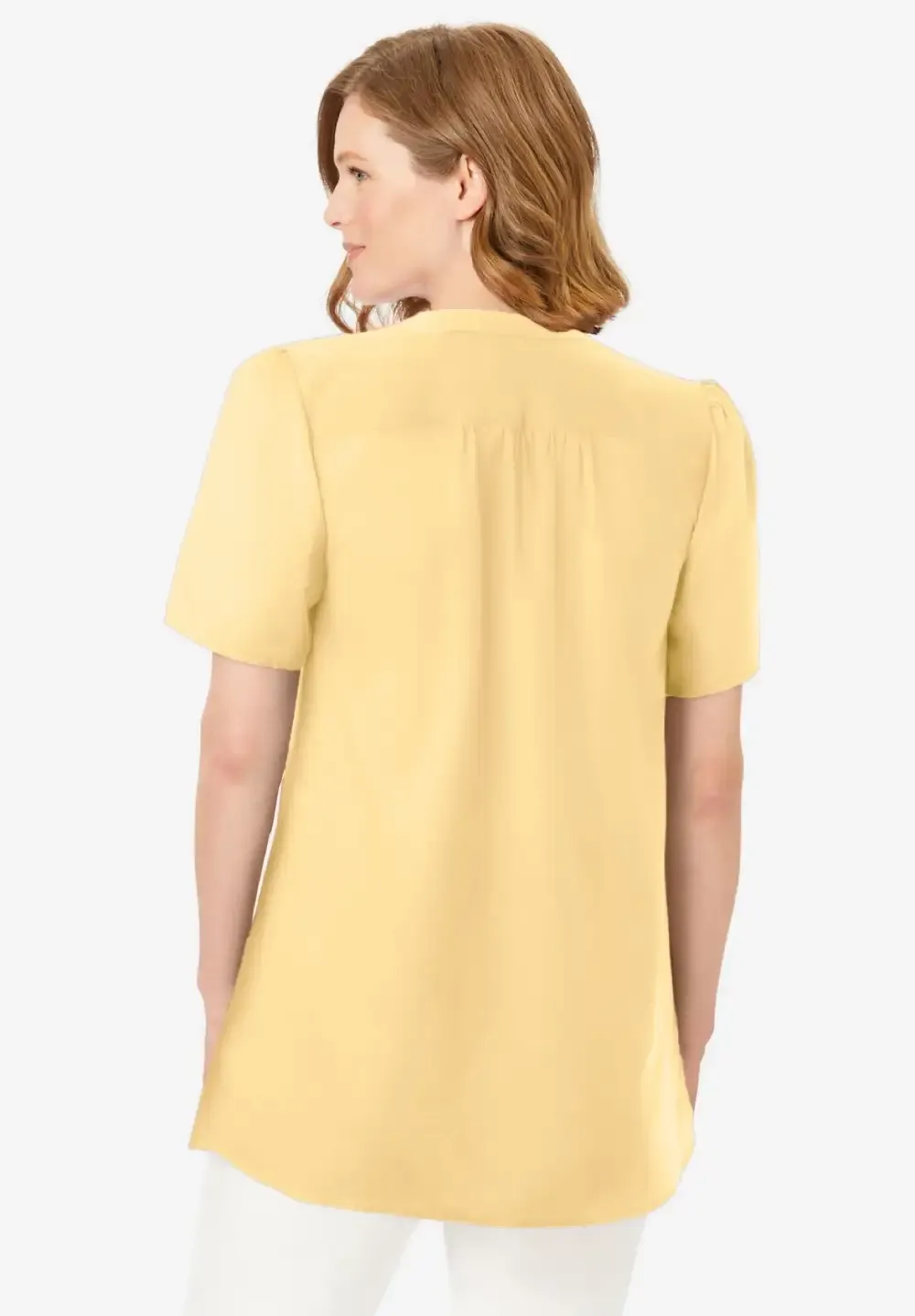 Pintucked Half-Button Tunic