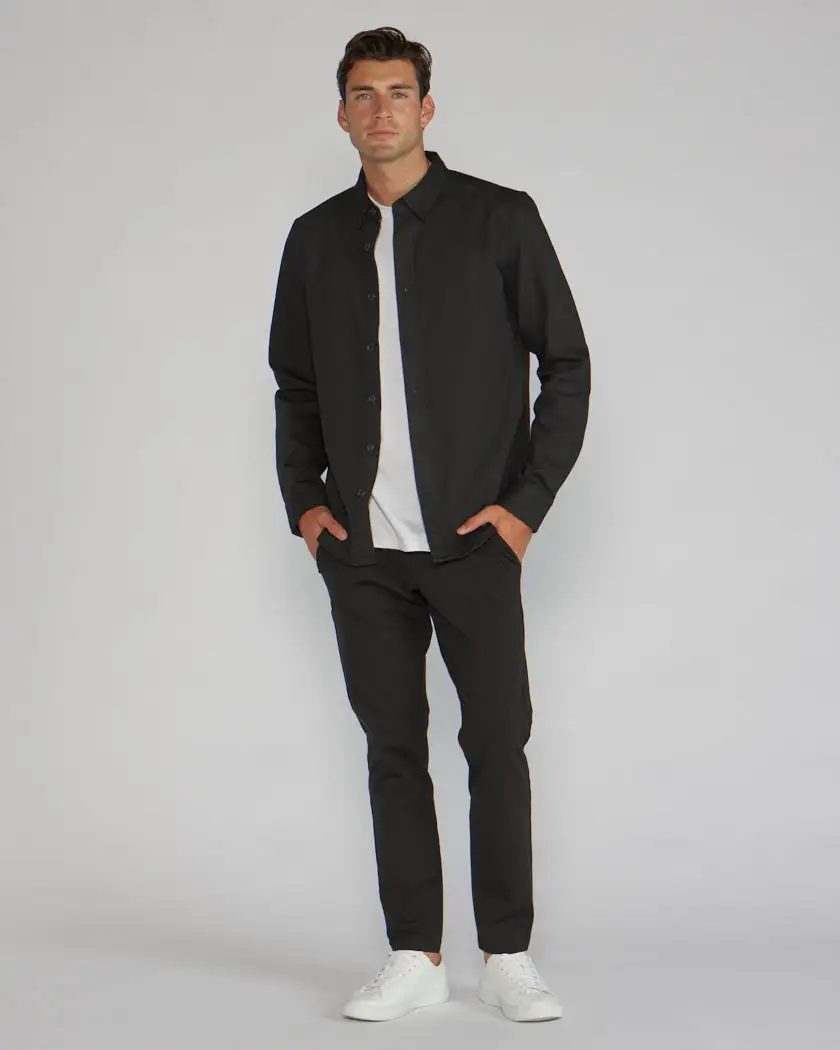 Tech Denim Long Sleeve Button Down