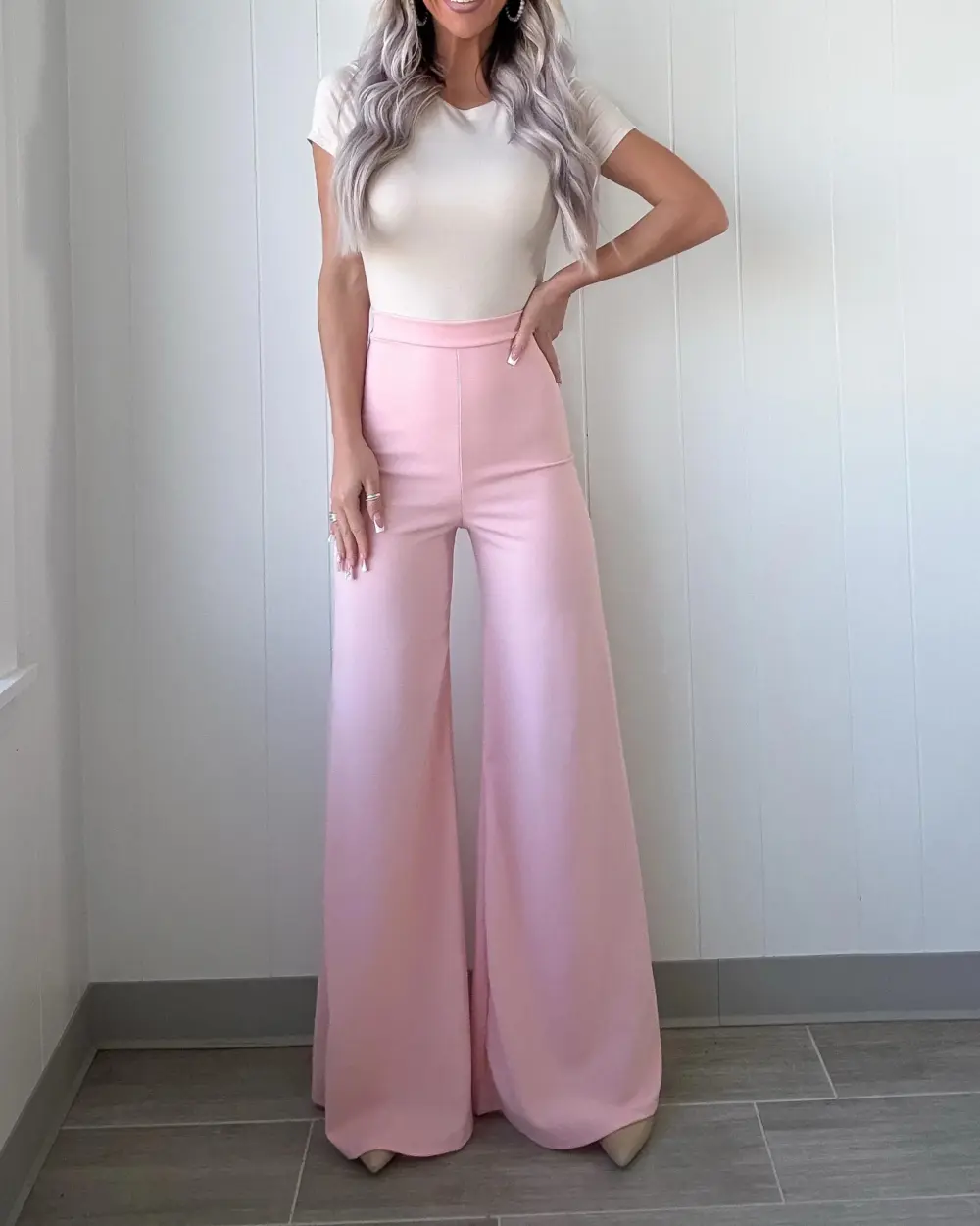 Sophistication Wide Leg Pants - Blush