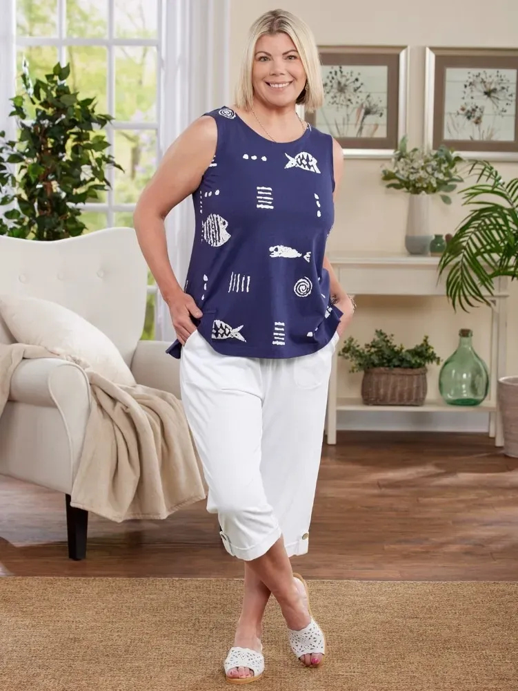 M.MAC Cotton Knit Capri Pants