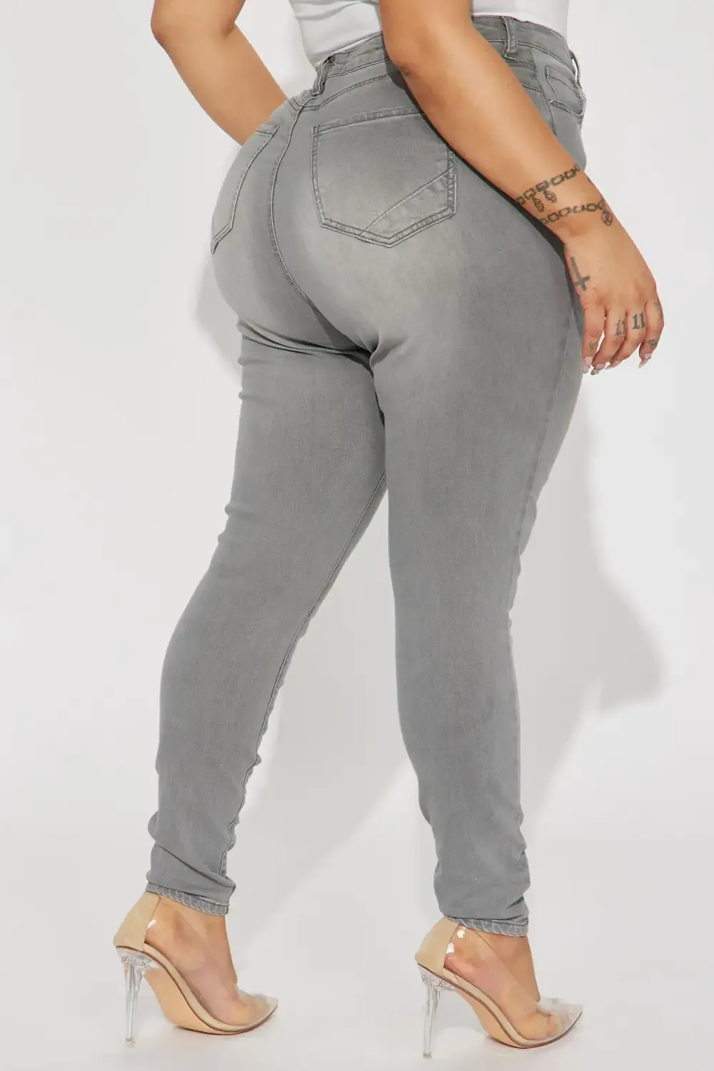 Reno Sculpting High Rise Stretch Skinny Jeans - Grey