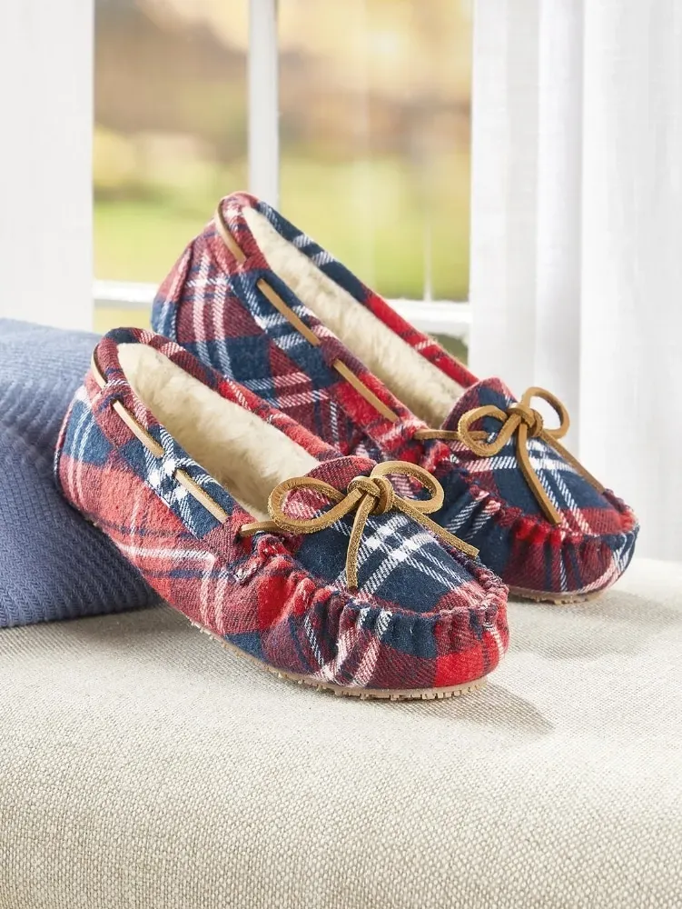 Women's Plaid Cabin Moccasins