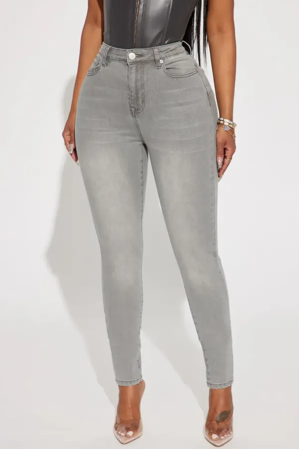 Reno Sculpting High Rise Stretch Skinny Jeans - Grey