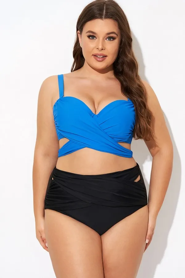 Black & White Polka Dots Underwire Bikini Top
