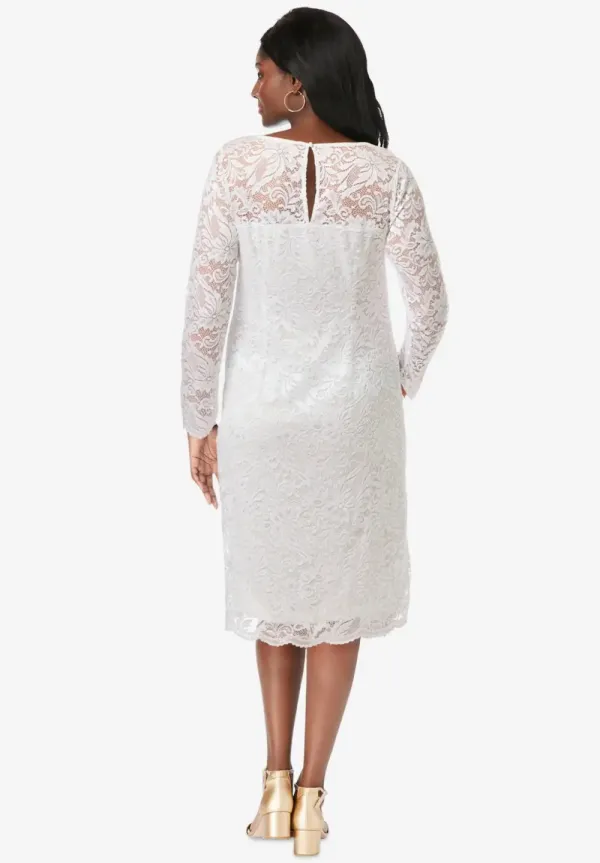 Stretch Lace Shift Dress
