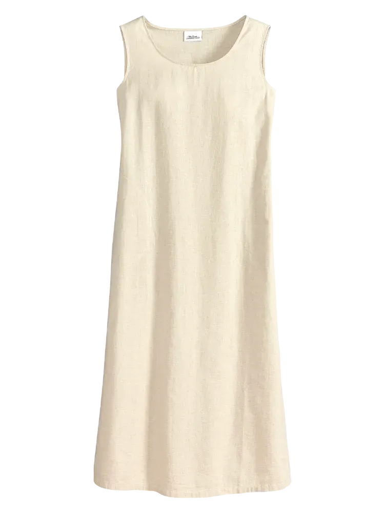 Easy Comfort Linen/Rayon Sleeveless Popover Dress