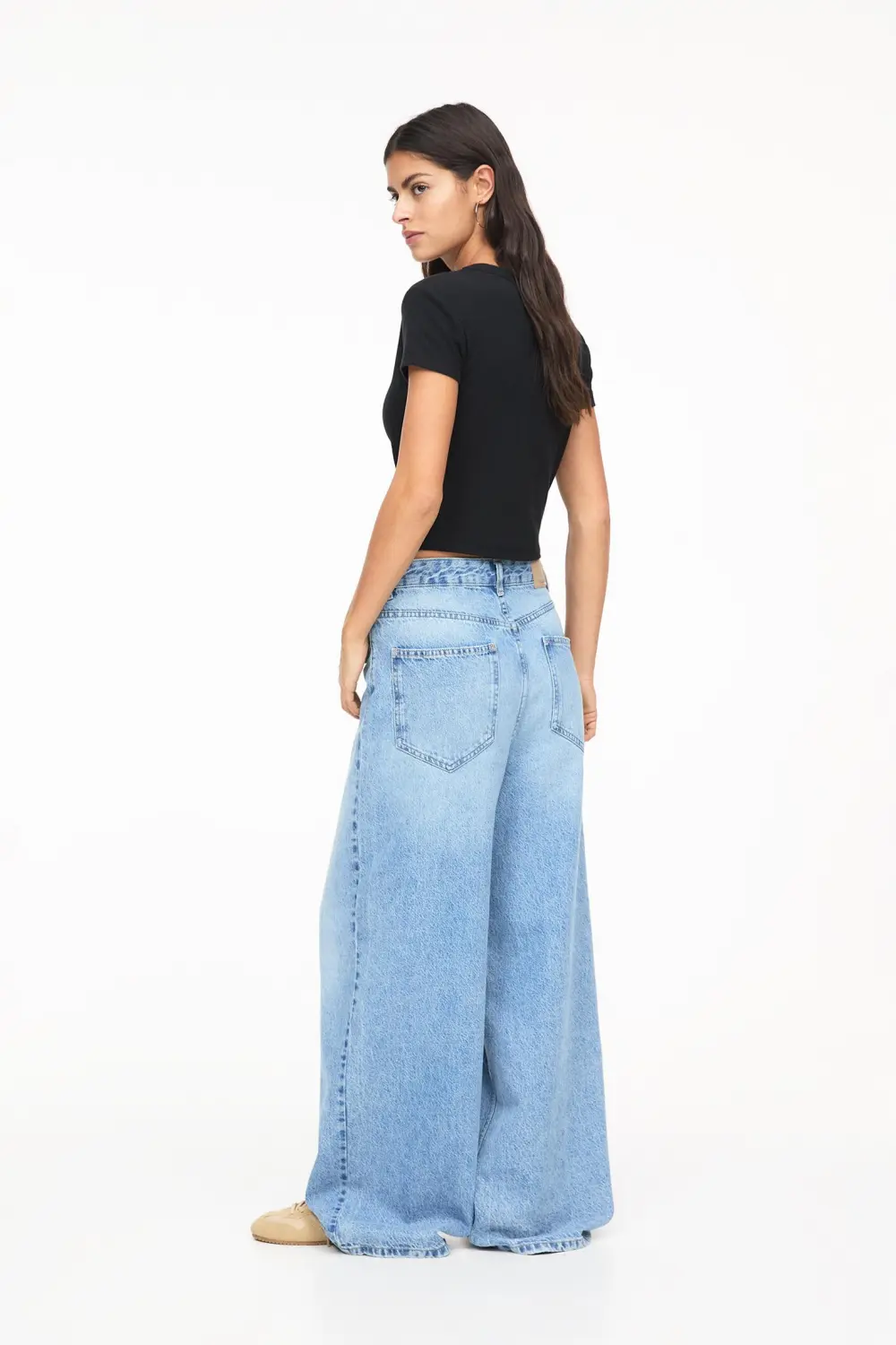 Camiseta cropped canalé