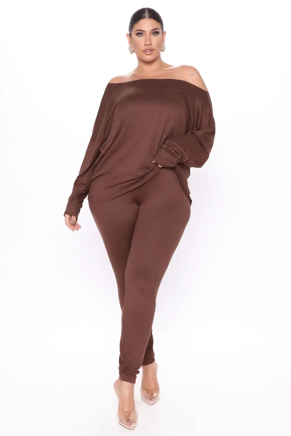 Don't Get This Twisted Pant Set - Brown