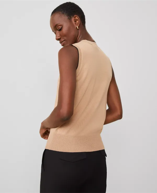 Tipped Mock Neck Sweater Shell