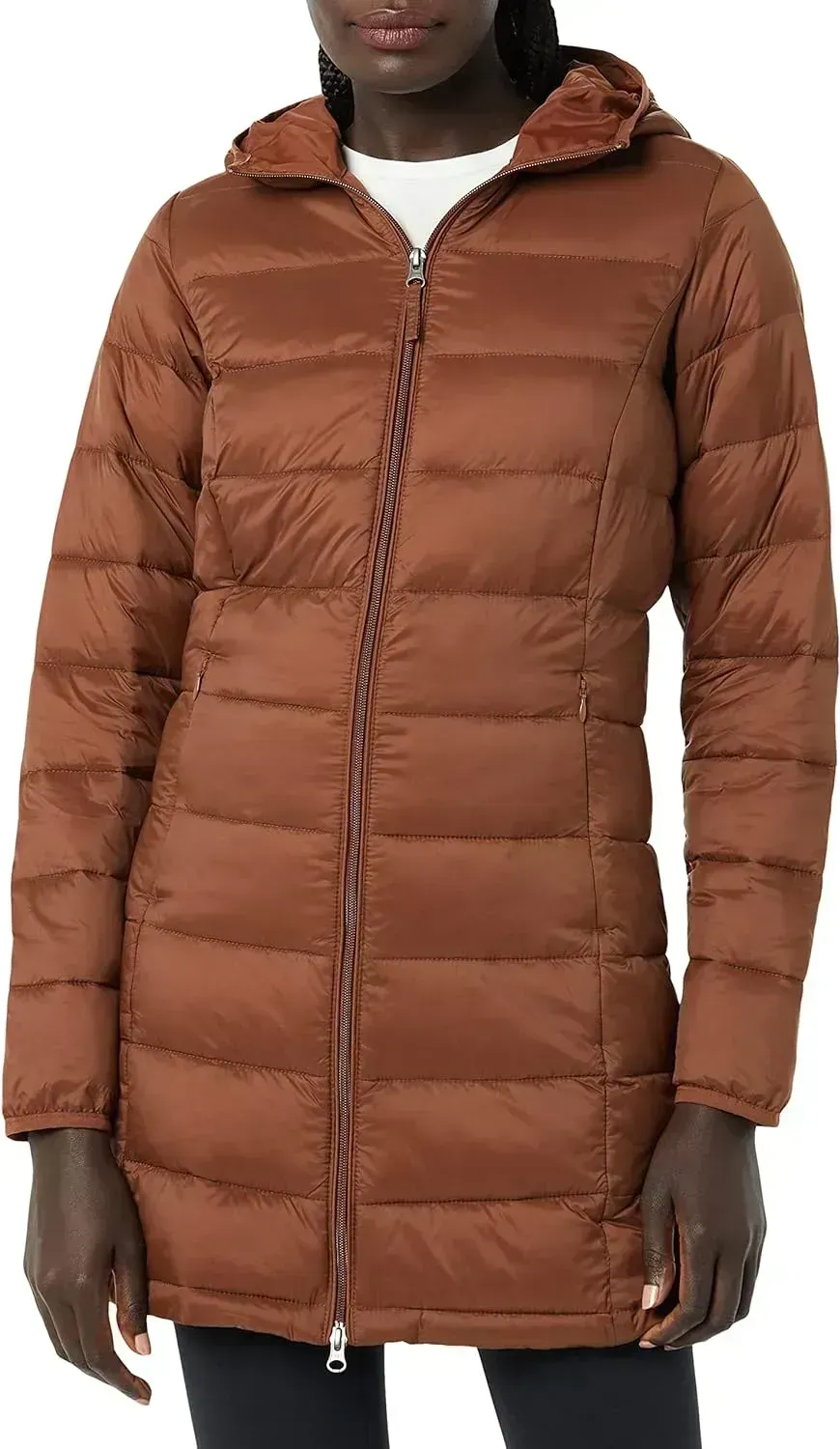 Women's Lightweight Water-Resistant Hooded Puffer Coat (Available in Plus Size)