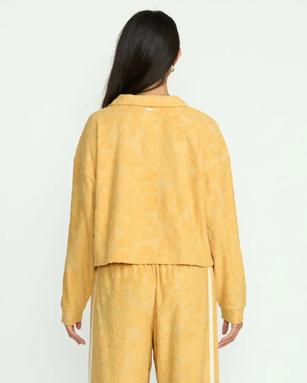 Sun Palm Terry Pullover Sweatshirt - Gold Coast
