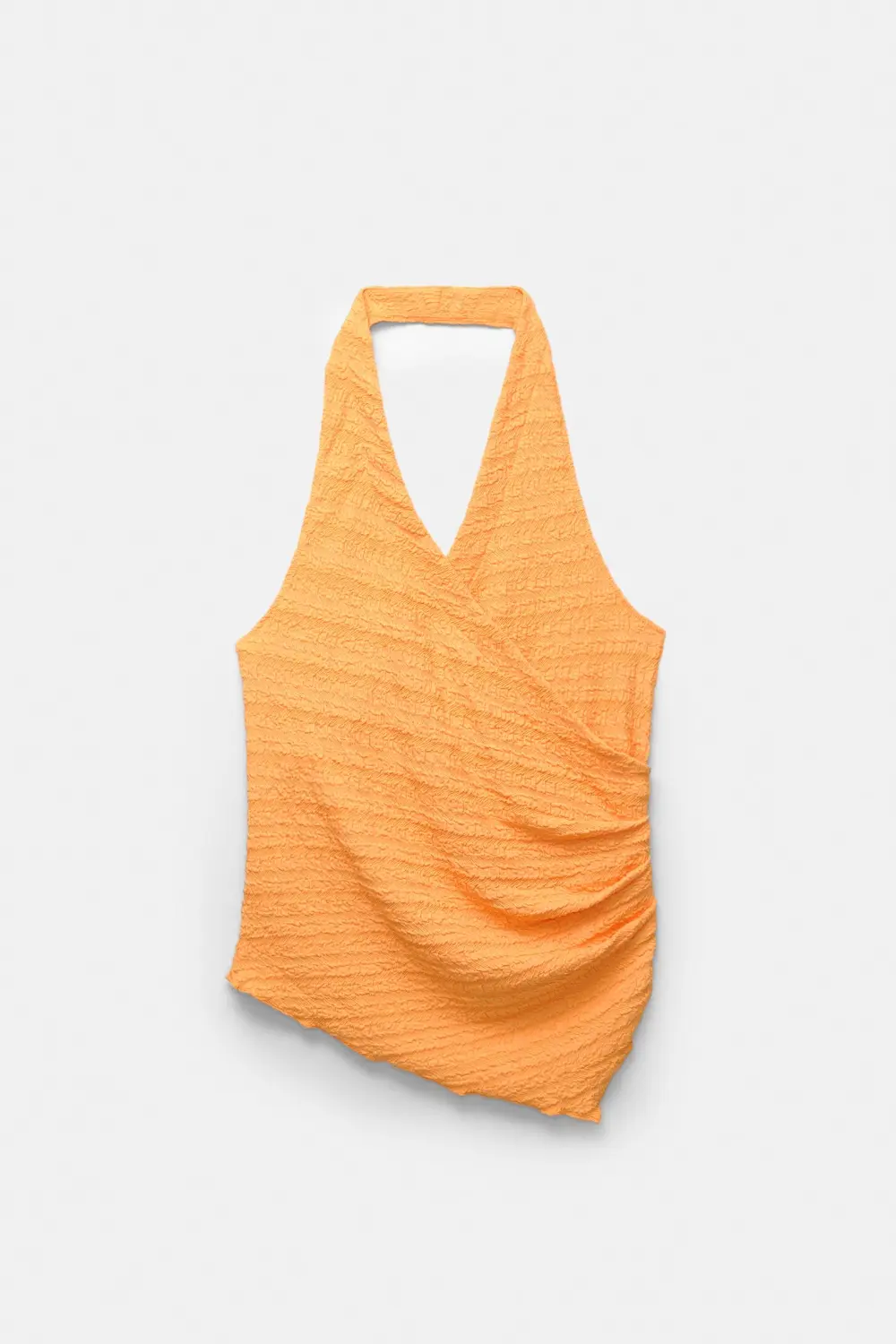 Creased-effect halter top
