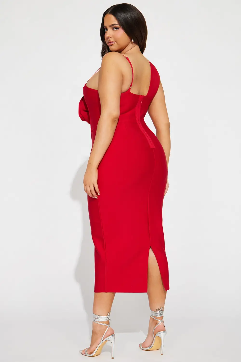 Mary Bandage Midi Dress - Red