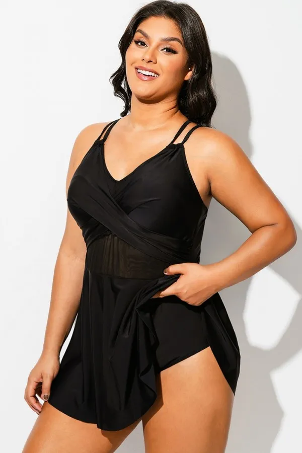 Plus Size Beach Mesh One Piece Swimsuit