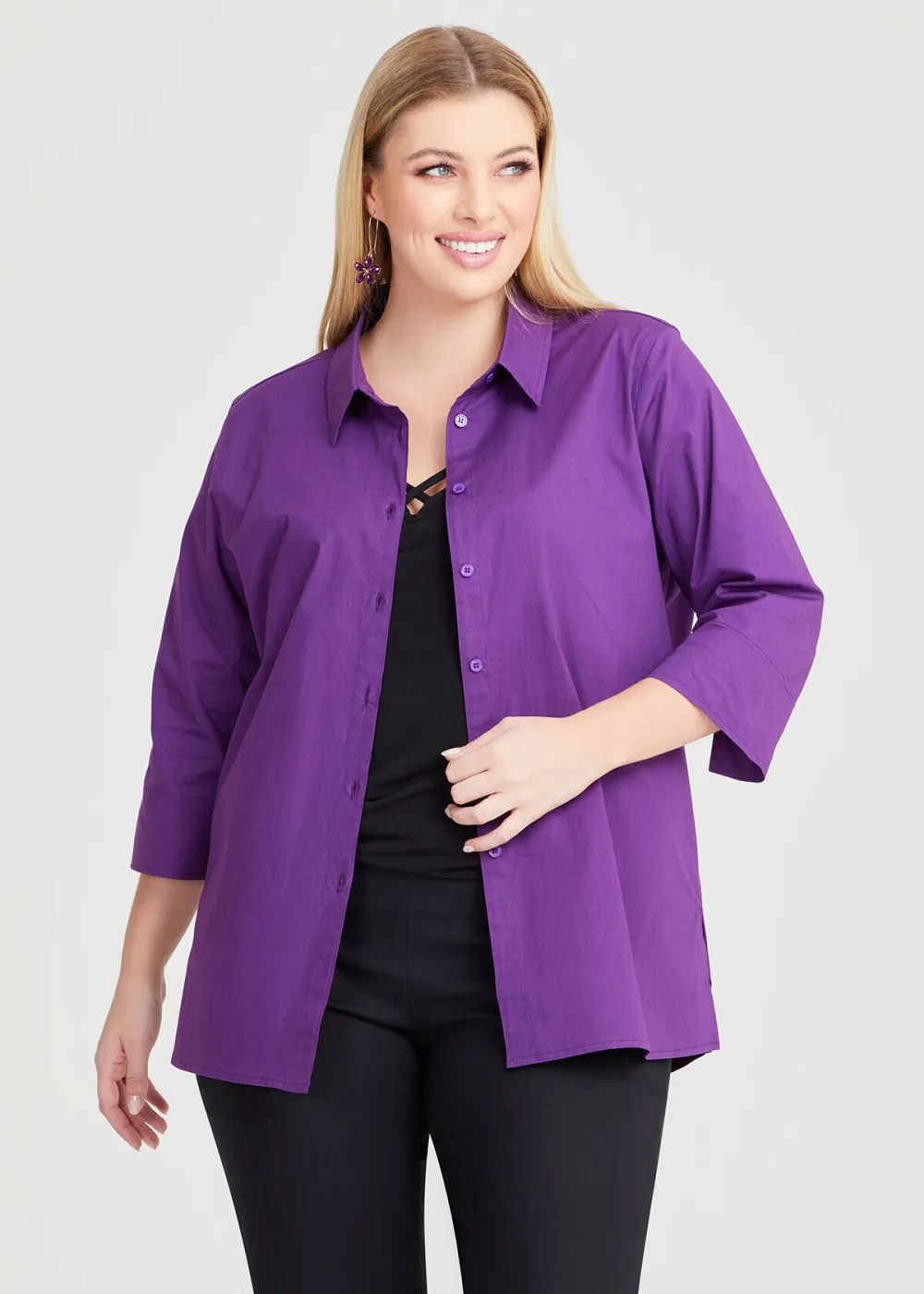 Stretch Cotton Poplin Shirt