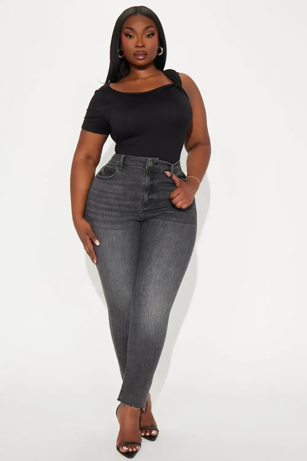 Can't Stay Away Stretch Skinny Jeans - Black Wash