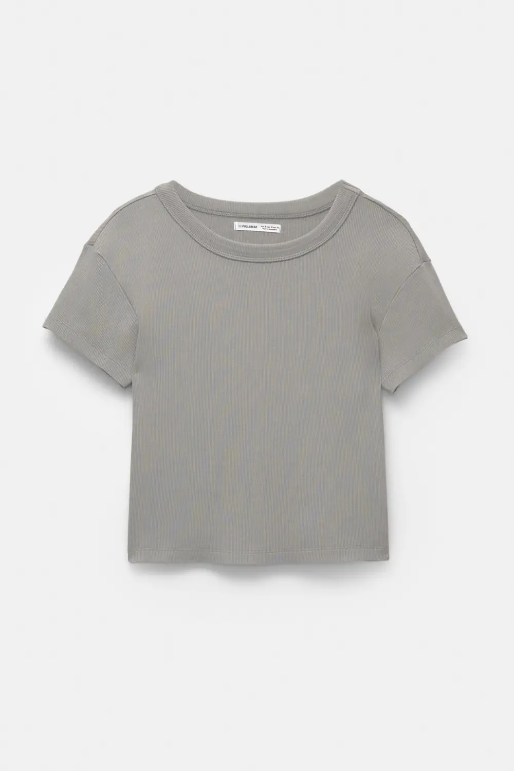 Camiseta cropped canalé