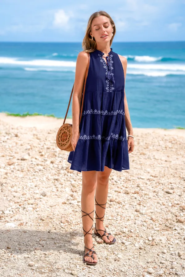 Desert Moon Blue Mini Dress